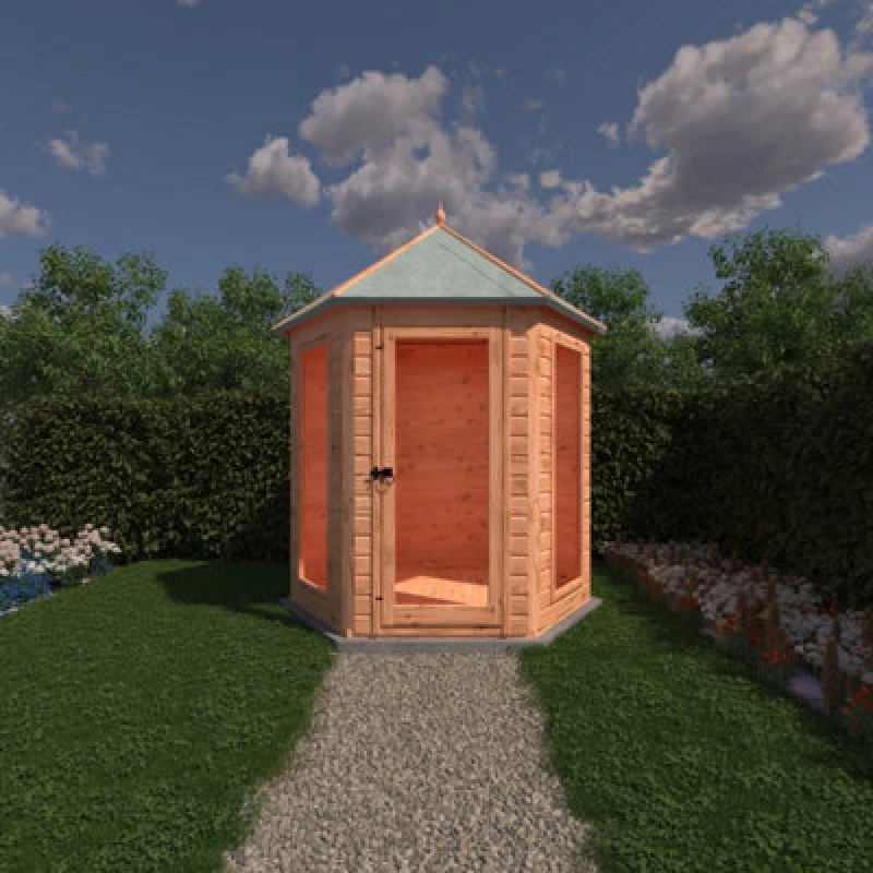 Image of Shire Kendall Hexagon Summerhouse With 2 Opening Windows