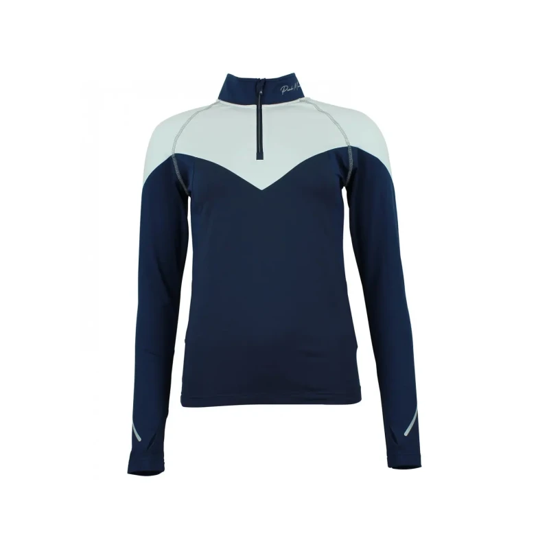 Image of Womens 1st skin t-shirt with zip Peak Mountain Bleu Female L