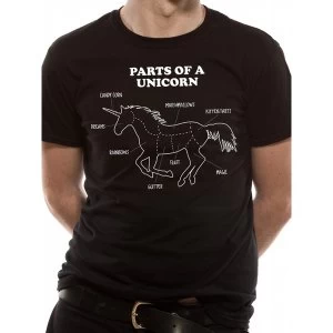 image of CID Originals - Parts Of A Unicorn Mens Medium T-Shirt - Black