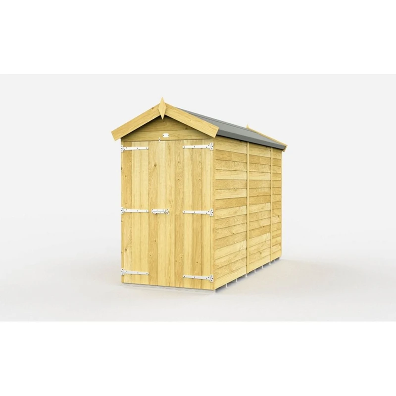 Image of Buttercup Farm 4 x 10 Feet Apex Shed - Double Door W/O Window - L302 x W118 x H217cm in Brown Brown Unisex