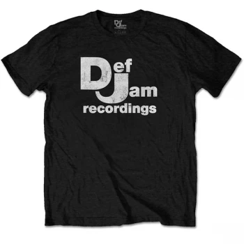 Image of Def Jam Recordings - Classic Logo Unisex Large T-Shirt - Black