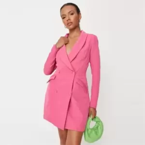 image of Missguided Button Side Blazer Dress - Pink