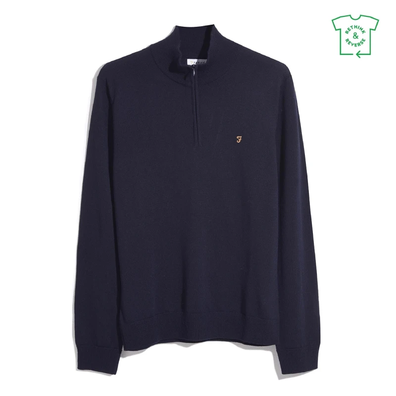 Image of Farah Mens Crew Neck Jumper True Navy 412 male Small