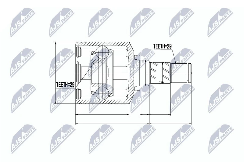 Image of NTY CV joint kit NTY NPW-NS-044
