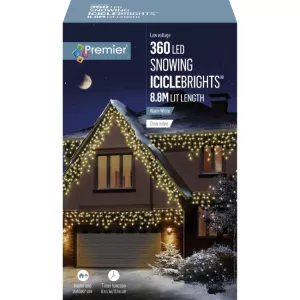 Image of Premier 360 Superbright LED Snowing Icicle Lights - Warm White