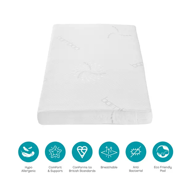 Image of Tutti Bambini Natural Coir Fibre Cot Mattress White