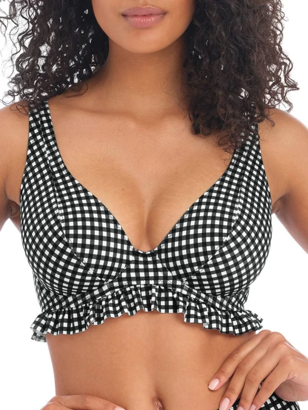 Image of Freya Womens underwired swimsuit top with straps Freya Check In Noir Female 80F