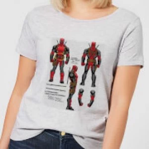 Marvel Deadpool Action Figure Plans Womens T-Shirt - Grey - 3XL