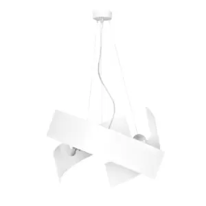 Image of Emibig Modo White Cylindrical Pendant Ceiling Light 3x E27