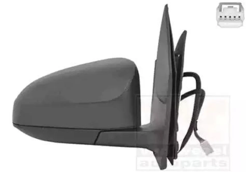 Image of VAN WEZEL 0919808 Wing mirror * HAGUS * Right, Heatable, primed Outside Mirror (50)