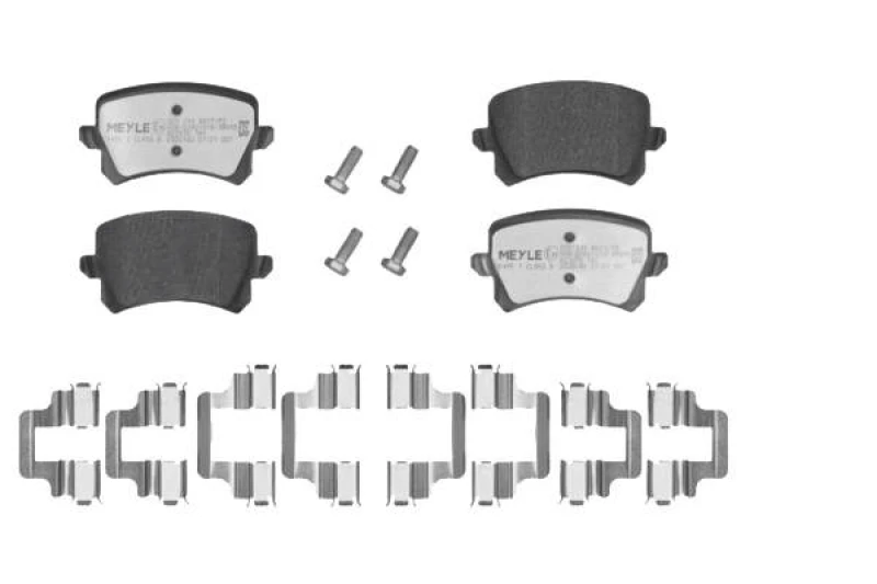 Image of MEYLE 025 244 8317/PD Brake pad set Rear Axle, not prepared for wear warning indicator, with accessories, MEYLE-PD Quality, with anti-squeak plate Br