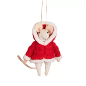 Image of Mouse in Puffer Jacket Felt Decoration