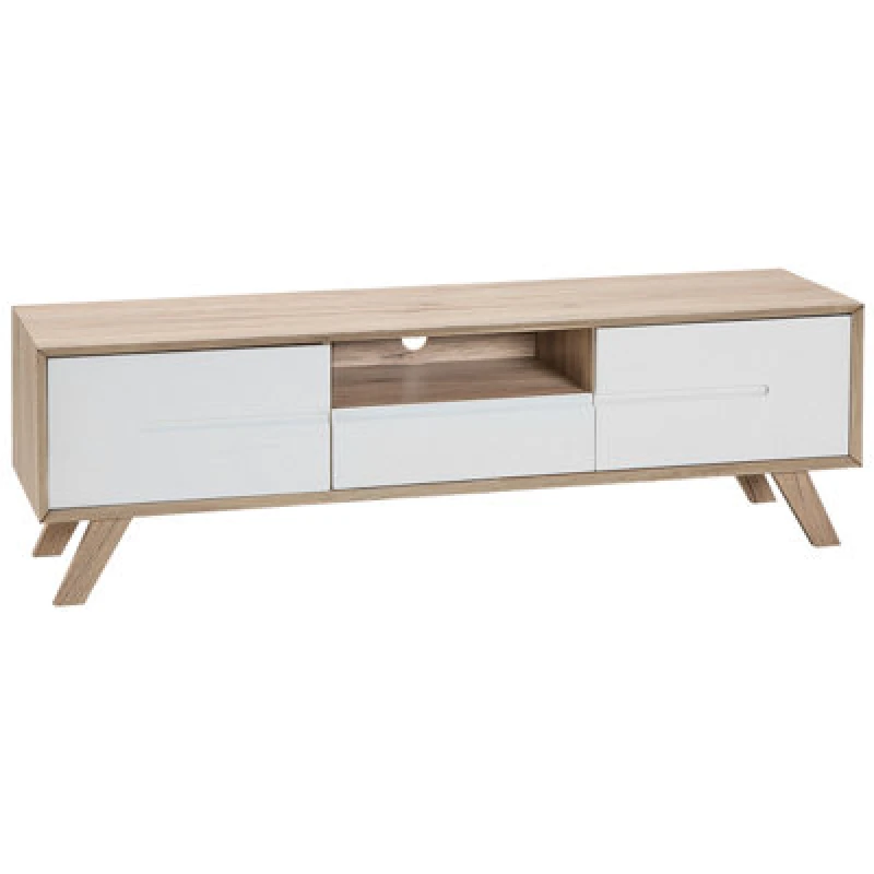 Image of Beliani TV Stand Forester Brown/ White
