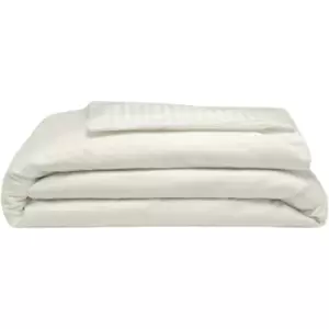 image of Belledorm 540 Thread Count Satin Stripe Duvet Cover Set (Single) (Ivory) - Ivory