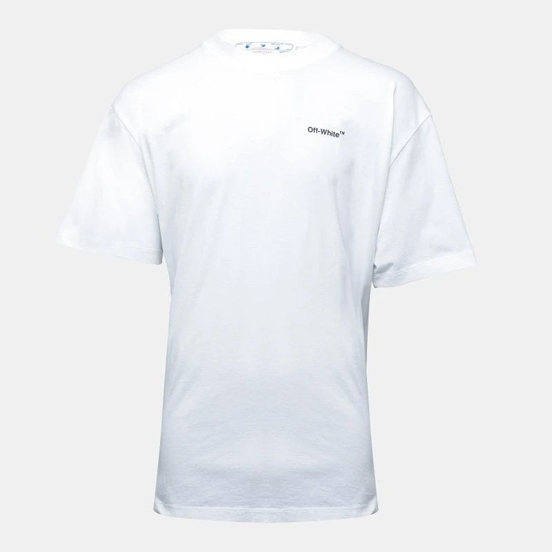 Image of Off White Mens Arr Over Short Sleeve T-Shirt White Black male 2X Small
