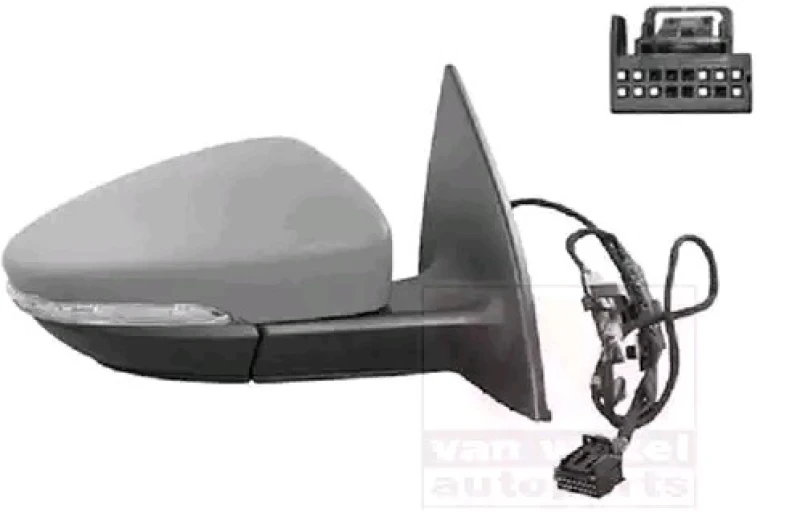 Image of VAN WEZEL 5891818 Wing mirror * HAGUS * Right, Heatable, primed Outside Mirror (50)