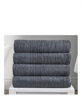 Image of Eden Egyptian Pair Of Cotton Towels - Charcoal