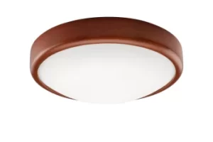 image of Round Simple Flush Ceiling Light Rustic, 1x E27