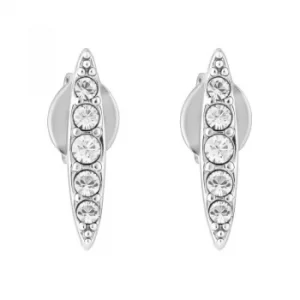 image of Ladies Adore Silver Plated Pave Navette Stud Earrings