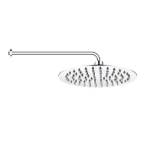 image of 200mm Ultra Slim Round Shower Head with Wall Arm