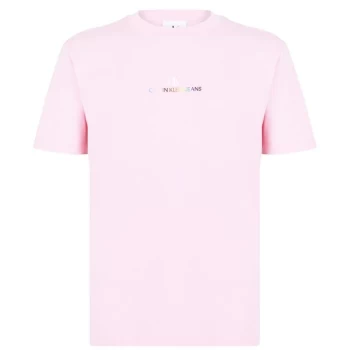 Image of Calvin Klein Jeans Pride Logo T Shirt - Sweet Lilac