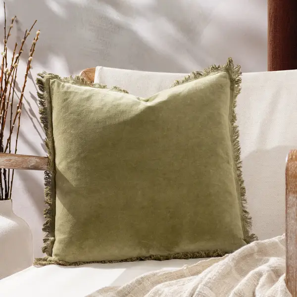 Image of Jaye Cushion Moss, Moss / 45 x 45cm / Polyester Filled