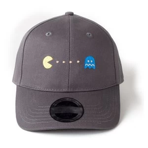 image of Pac-Man - Embroidered Pac-Man And Ghost Unisex Dad Cap - Grey