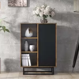 Image of Loft Retro Industrial Sideboard Vintage Oak tv Unit Cabinet Cupboard tv Stand - oak & black
