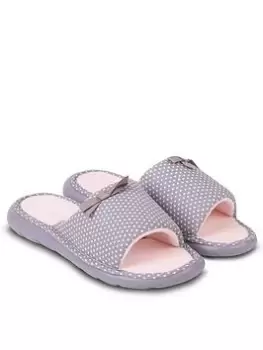 Image of TOTES Iso-flex Spot Slider & Memory Foam, Grey, Size 4, Women