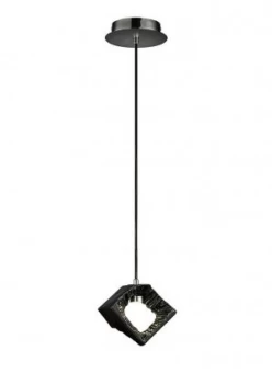 Image of Ceramic Square Sculpture Ceiling Pendant 1 x 3W LED Chrome, Black