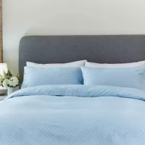 Image of Helena Springfield Brushed Polka Dot Kingsize Duvet Cover Set, Blue