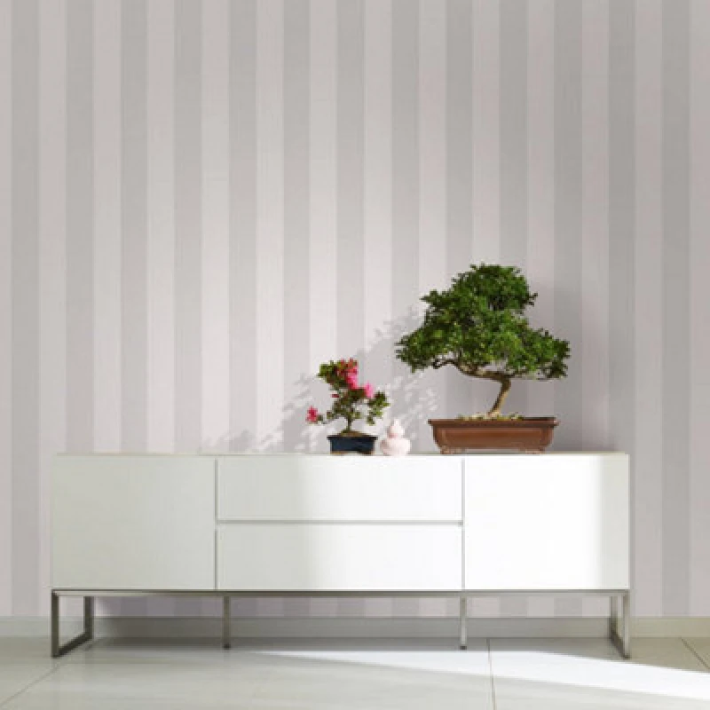 Image of Galerie Industrial Effects Silver Stripe Design Wallpaper Roll