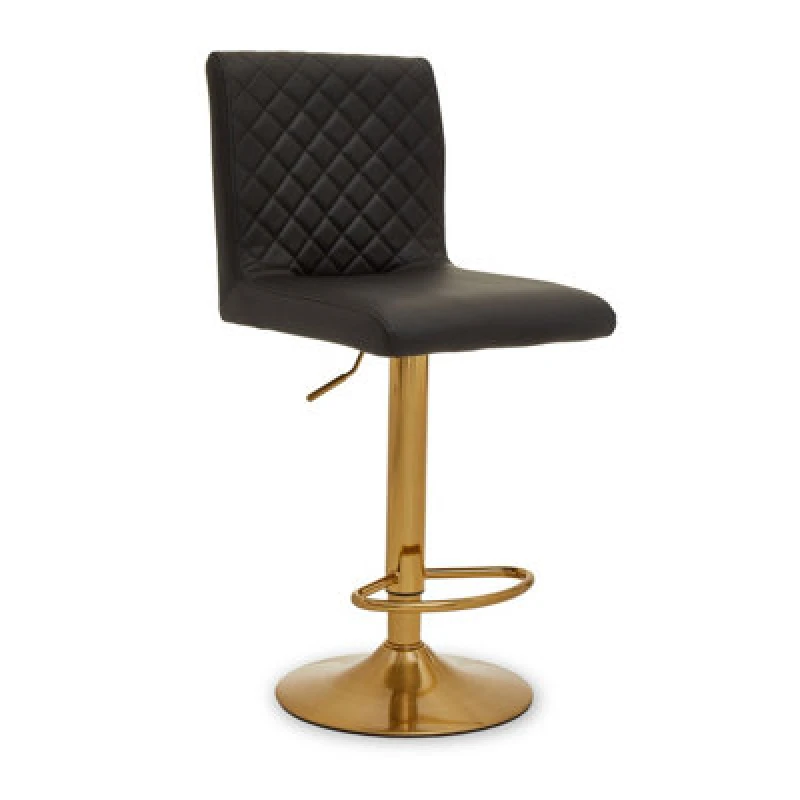 Image of Premier Housewares Interiors by Premier Baina Bar Stool With Round Base Black