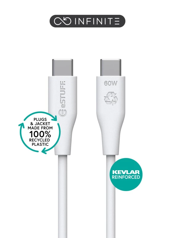 Image of eSTUFF ES604170 USB cable USB 2.0 1m USB C White