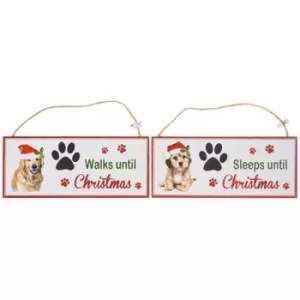 Image of Santa Paws Oblong Plaque Dog