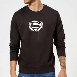Image of Justice League Graffiti Superman Sweatshirt - Black - L