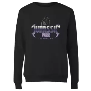 Image of Jurassic Park Life Finds A Way Womens Sweatshirt - Black - L