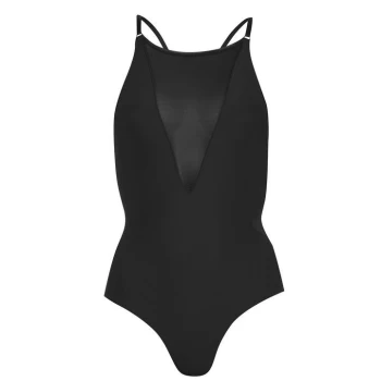 image of Firetrap Mesh Panel Swimsuit Ladies - Black