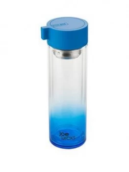 image of Joe Wicks 350Ml Crystal Glass Water Bottle ; Blue