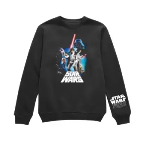 Image of Star Wars - A New Hope - 45th Anniversary Retro Composition Sweatshirt - Black - L