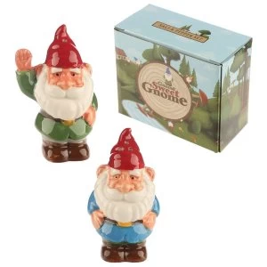 image of Cheeky Waving Garden Gnome Salt and Pepper Set