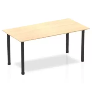 Image of Impulse 1600mm Straight Table Maple Top Black Post Leg