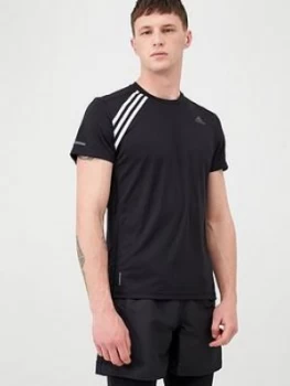 Image of Adidas Own The Run 3S Shoulder T-Shirt - Black