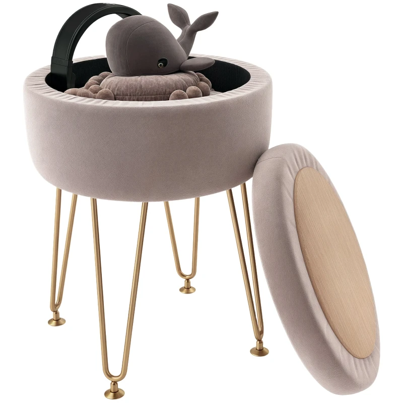 Image of HOMCOM 5L Velvet Footstool with Removable Lid for Bedroom - Hot pink TJ Hughes Green 5063603346130