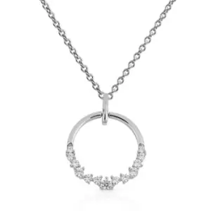 Image of Diamonfire Silver Zirconia Open Circle Necklace