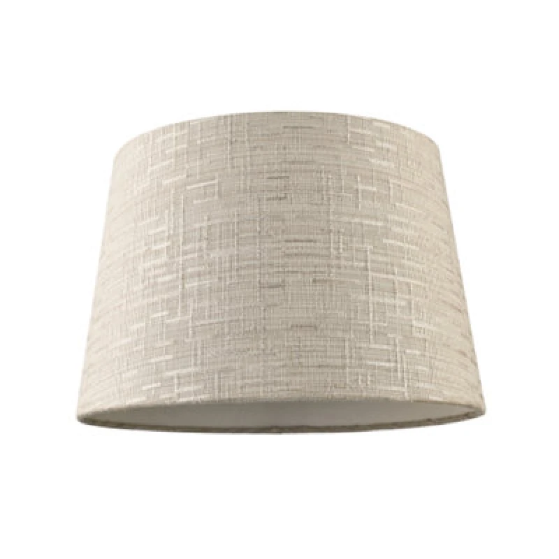 Image of Happy Homewares Silver Grey Jacquard Cotton Drum Lamp Shade For Lamp Base Or Pendant