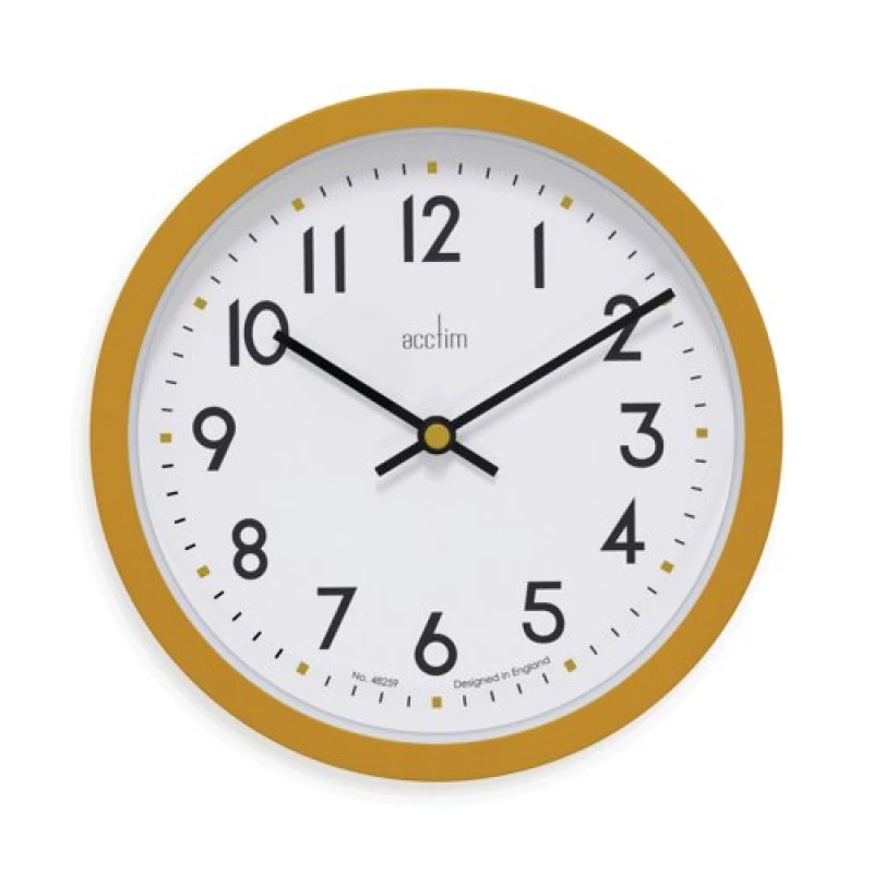 Image of Acctim Acctim Elstow Small Office Wall Clock Yellow 20cm 22841 22841