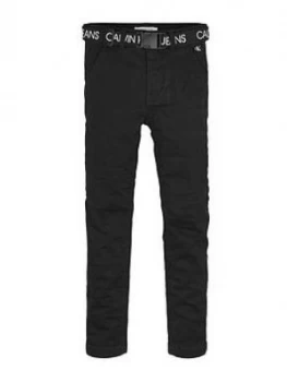 Image of Calvin Klein Jeans Logo Belt Tapered Chino