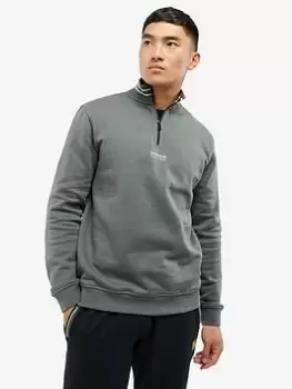 Image of Barbour International Brockley Logo Half Zip Sweat - Dark Grey Size M Men