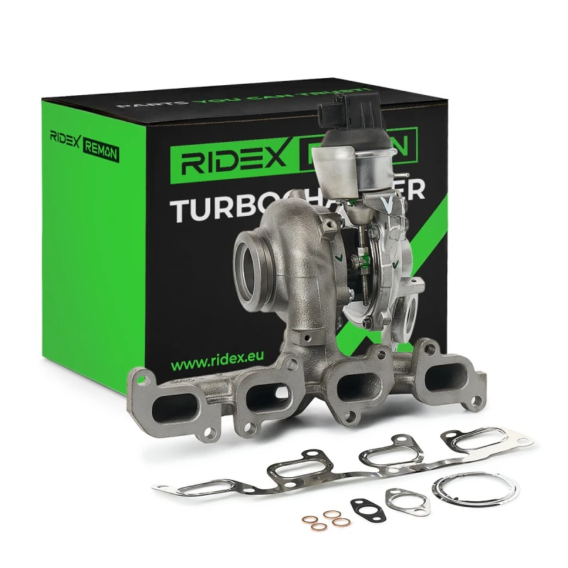 Image of RIDEX REMAN 2234C10027R Turbocharger Incl. Gasket Set, with oil pipe, Engine Charger,charging system (2234)